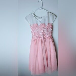 Elegant Pink Lace Kids Dress